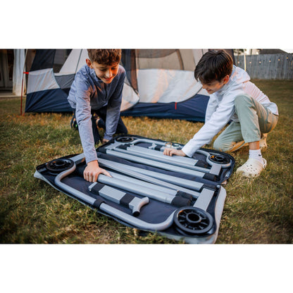 Disc-O-Bed Youth Double Cot Kid-O-Bunk w/ 200 Pound Capacity & Carry Bags, Black