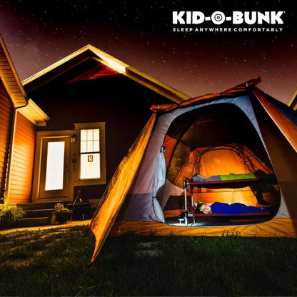 Disc-O-Bed Youth Double Cot Kid-O-Bunk w/ 200 Pound Capacity & Carry Bags, Red