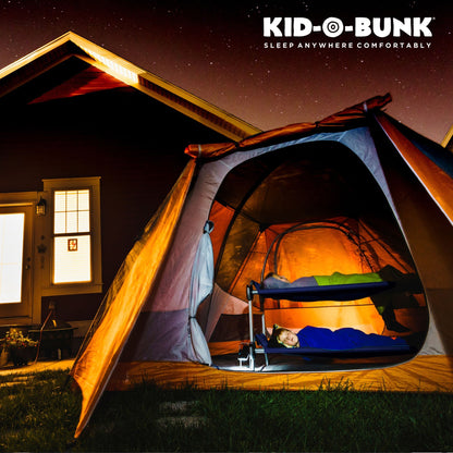 Disc-O-Bed Youth Double Cot Kid-O-Bunk w/ 200 Pound Capacity & Carry Bags, Black