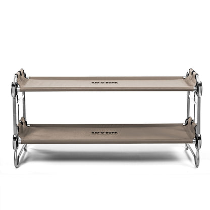 Disc-O-Bed Youth Double Cot Kid-O-Bunk w/ 200 Pound Capacity & Carry Bags, Tan