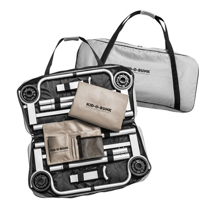 Disc-O-Bed Youth Double Cot Kid-O-Bunk w/ 200 Pound Capacity & Carry Bags, Tan