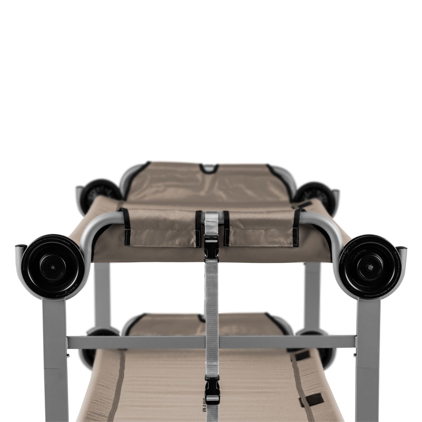 Disc-O-Bed Youth Double Cot Kid-O-Bunk w/ 200 Pound Capacity & Carry Bags, Tan