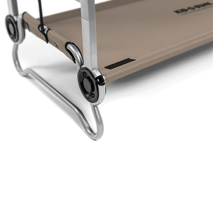 Disc-O-Bed Youth Double Cot Kid-O-Bunk w/ 200 Pound Capacity & Carry Bags, Tan