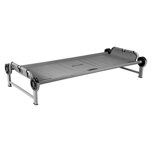 Disc-O-Bed Youth Single Cot Kid-O-Bed with Storage Organizer & Carry Bag, Grey