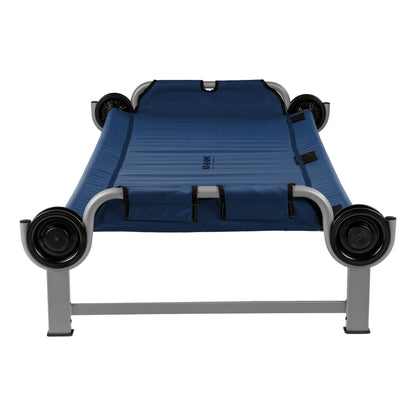 Disc-O-Bed Youth Single Cot Kid-O-Bed with Storage Organizer & Carry Bag, Navy