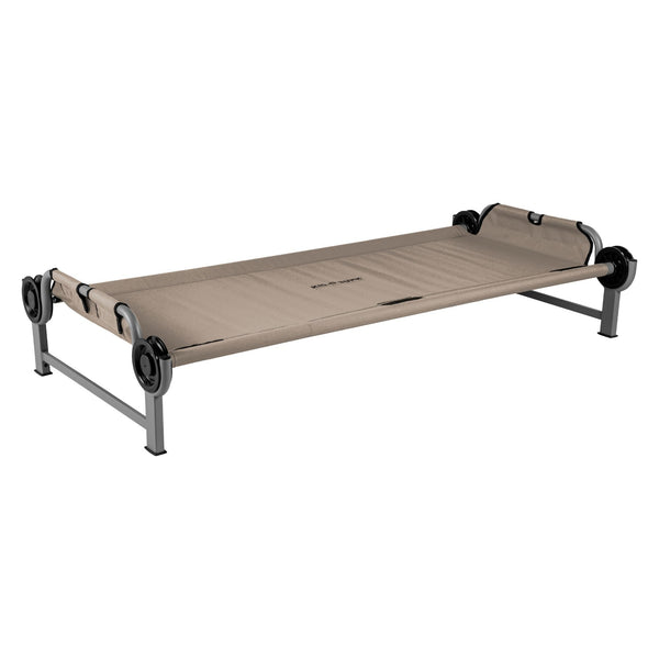 Disc-O-Bed Youth Single Cot Kid-O-Bed with Storage Organizer & Carry Bag, Tan