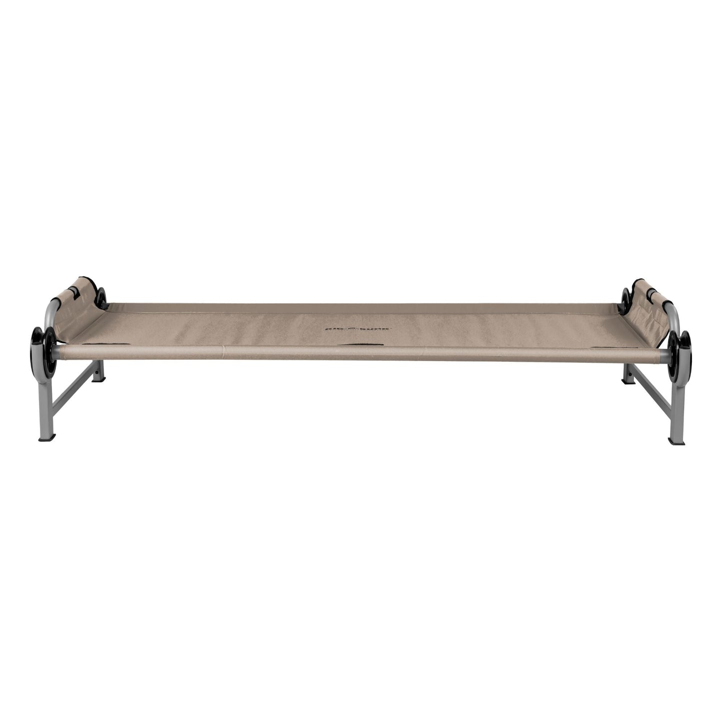 Disc-O-Bed Youth Single Cot Kid-O-Bed with Storage Organizer & Carry Bag, Tan