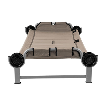 Disc-O-Bed Youth Single Cot Kid-O-Bed with Storage Organizer & Carry Bag, Tan