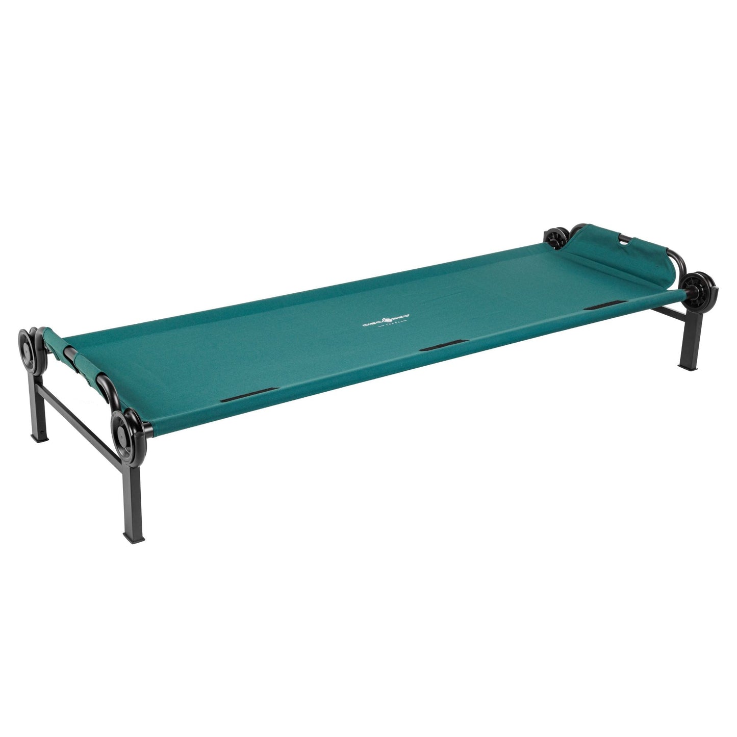 Disc-O-Bed Single Cot, Portable Sleep Solution for Tents & Cabins, Green, Large