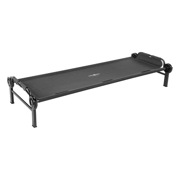Disc-O-Bed Single Cot, Portable Sleep Solution for Tents & Cabins, Black, Large