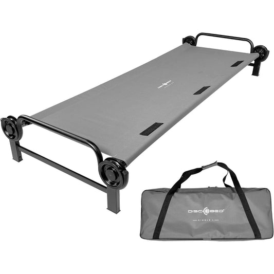 Disc-O-Bed Single Cot, Portable Sleep Solution for Tents & Cabins, Grey, Large