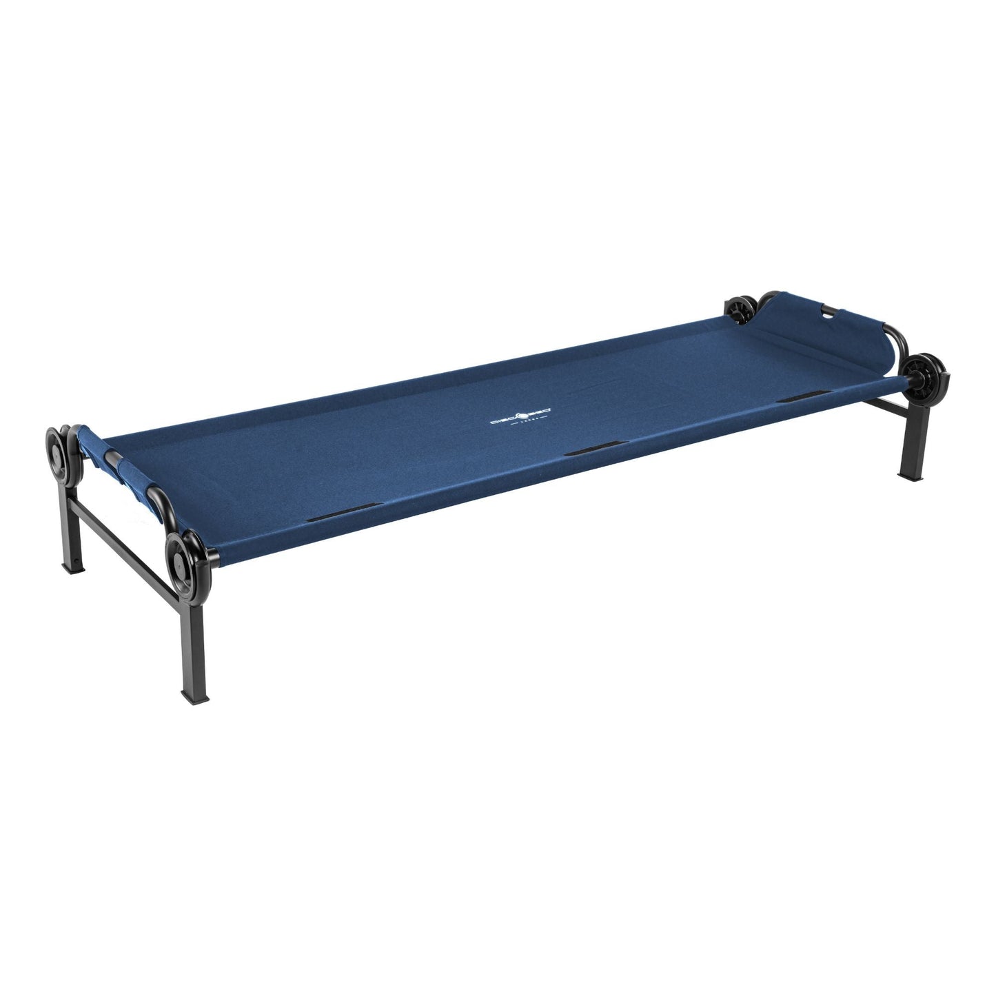 Disc-O-Bed Single Cot, Portable Sleep Solution for Tents & Cabins, Navy, Large