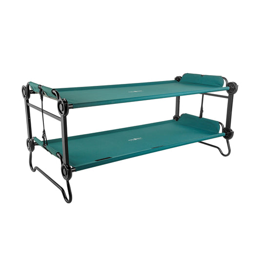 Disc-O-Bed Extra Large Outdoor Convertible 2 Person Portable Camping Cots, Green