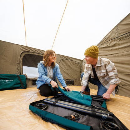 Disc-O-Bed Extra Large Outdoor Convertible 2 Person Portable Camping Cots, Green