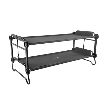 Disc-O-Bed Extra Large Outdoor Convertible 2 Person Portable Camping Cots, Black