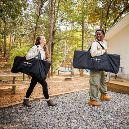 Disc-O-Bed Extra Large Outdoor Convertible 2 Person Portable Camping Cots, Black