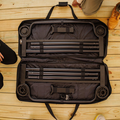 Disc-O-Bed Extra Large Outdoor Convertible 2 Person Portable Camping Cots, Black