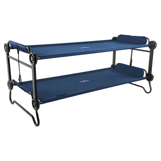 Disc-O-Bed Extra Large Outdoor Convertible 2 Person Portable Camping Cots, Navy