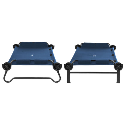 Disc-O-Bed Extra Large Outdoor Convertible 2 Person Portable Camping Cots, Navy