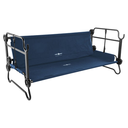 Disc-O-Bed Extra Large Outdoor Convertible 2 Person Portable Camping Cots, Navy