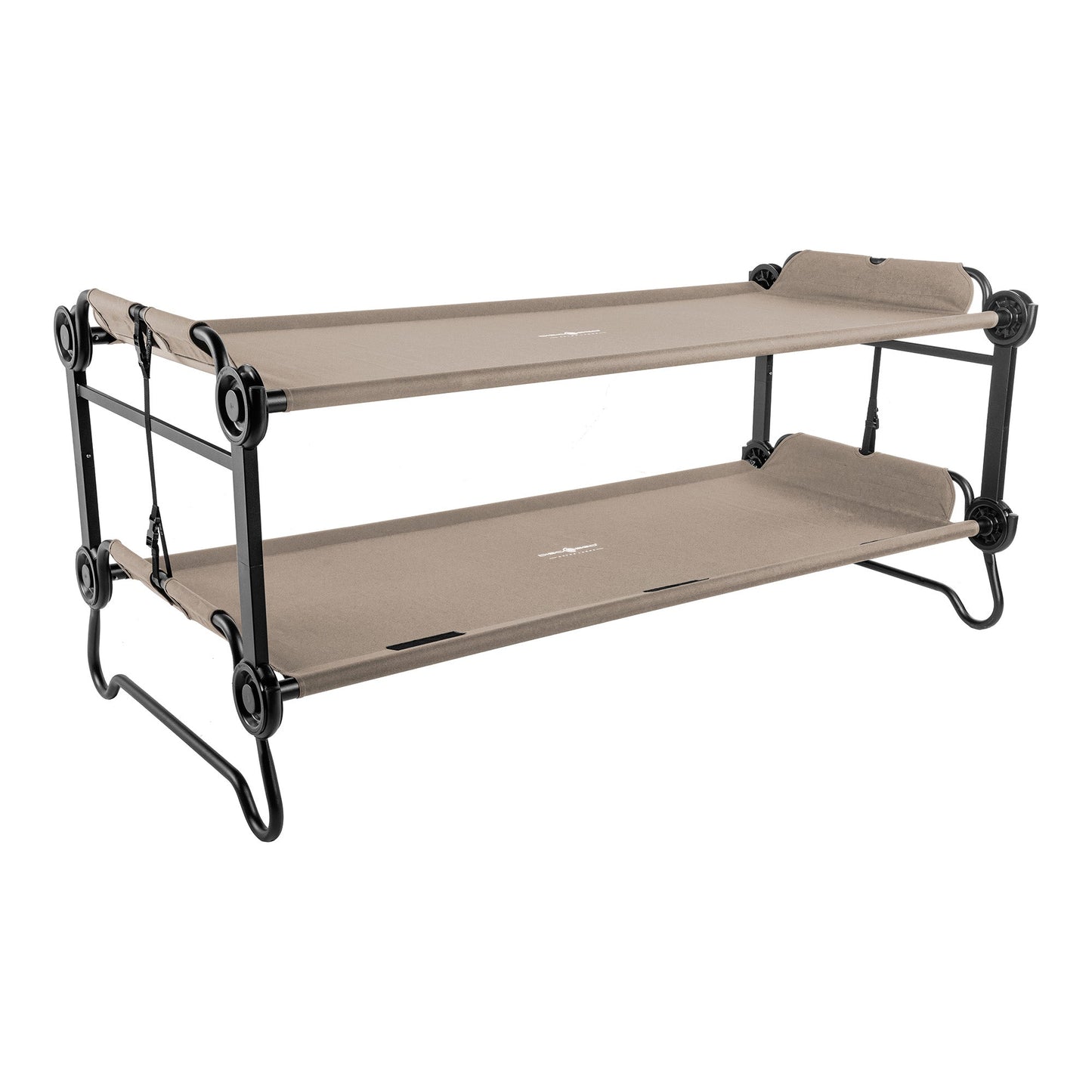 Disc-O-Bed Extra Large Outdoor Convertible 2 Person Portable Camping Cots, Tan