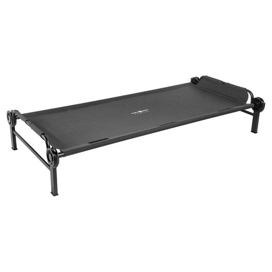 Disc-O-Bed Single Cot, Portable Sleep Solution for Tents & Cabins, Black, XL