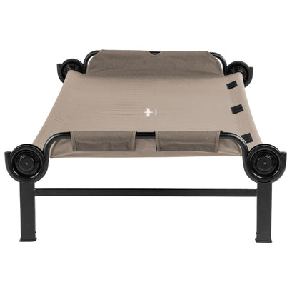 Disc-O-Bed Single Cot, Portable Sleep Solution for Tents & Cabins, Tan, XL