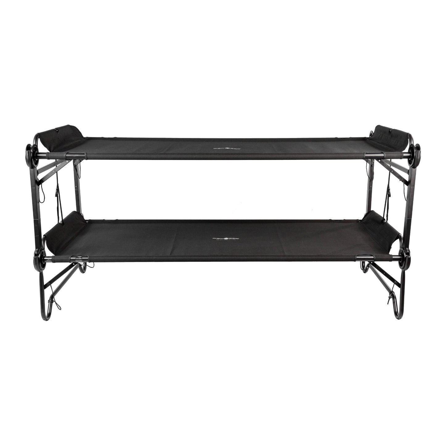 Disc-O-Bed 2XL Outdoor Convertible 2 Person Portable Camping Bunking Cots, Black
