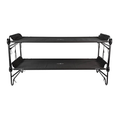 Disc-O-Bed 2XL Outdoor Convertible 2 Person Portable Camping Bunking Cots, Black