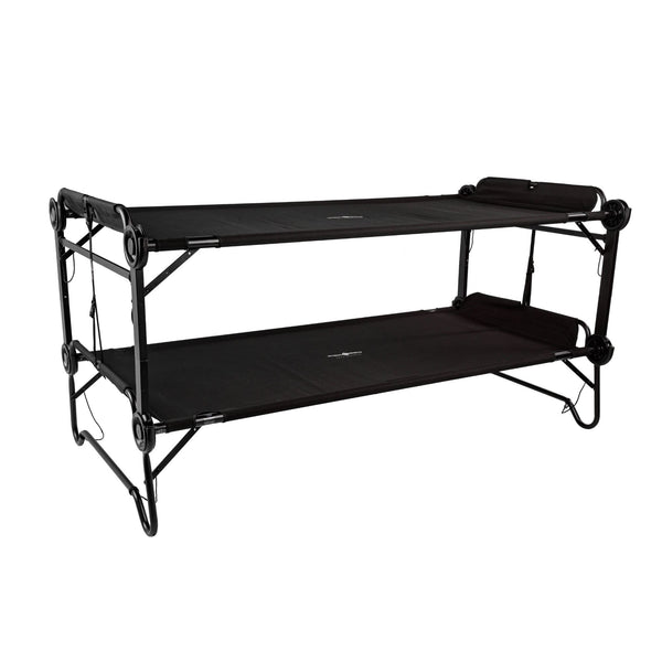 Disc-O-Bed 2XL Outdoor Convertible 2 Person Portable Camping Bunking Cots, Black