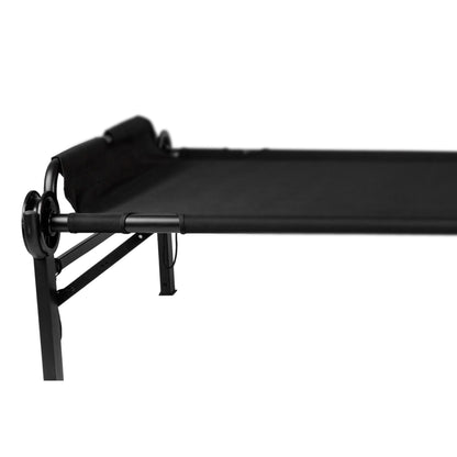 Disc-O-Bed Single Cot, Portable Sleep Solution for Tents, Cabins, Black, 2XL