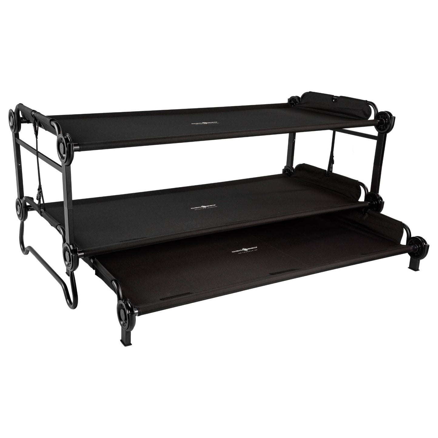 Disc-O-Bed Trundle Cot for XL or 2XL Bunk System with Zippered Carry Bag, Black