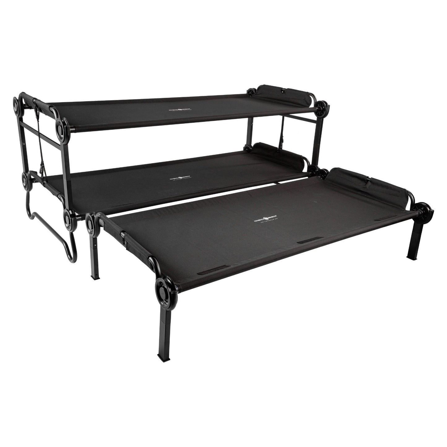 Disc-O-Bed Trundle Cot for XL or 2XL Bunk System with Zippered Carry Bag, Black