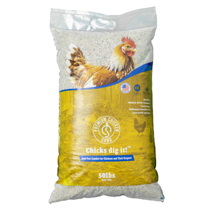 Premium Chicken Sand, Odor Eliminating Bedding for Chicken Coops, 50 Lb Bag