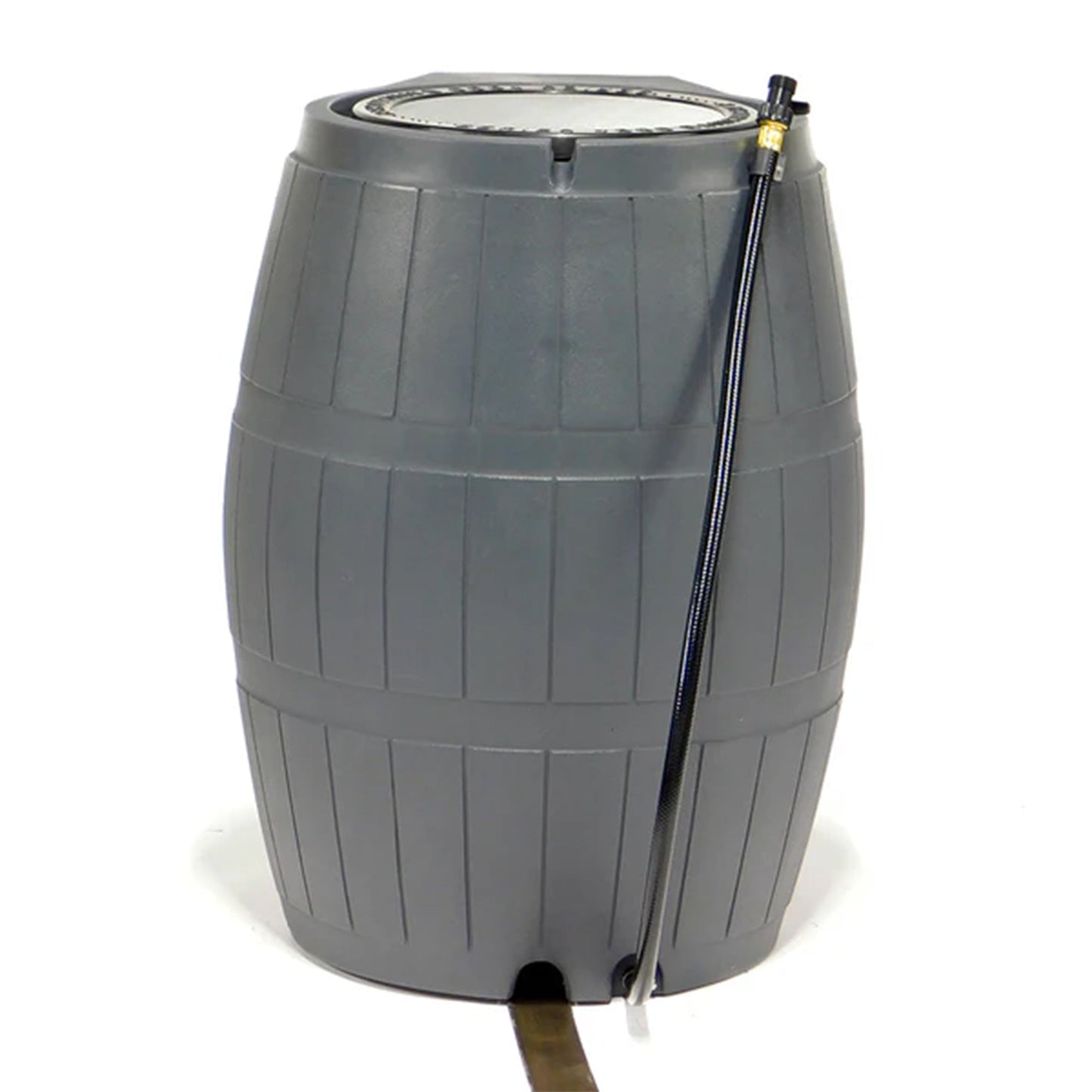 FCMP Outdoor RC4000 50 Gallon Outdoor Rain Water Catcher Barrel Container, Grey