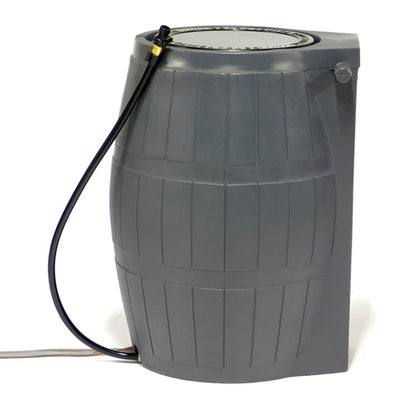 FCMP Outdoor RC4000 50 Gallon Outdoor Rain Water Catcher Barrel Container, Grey