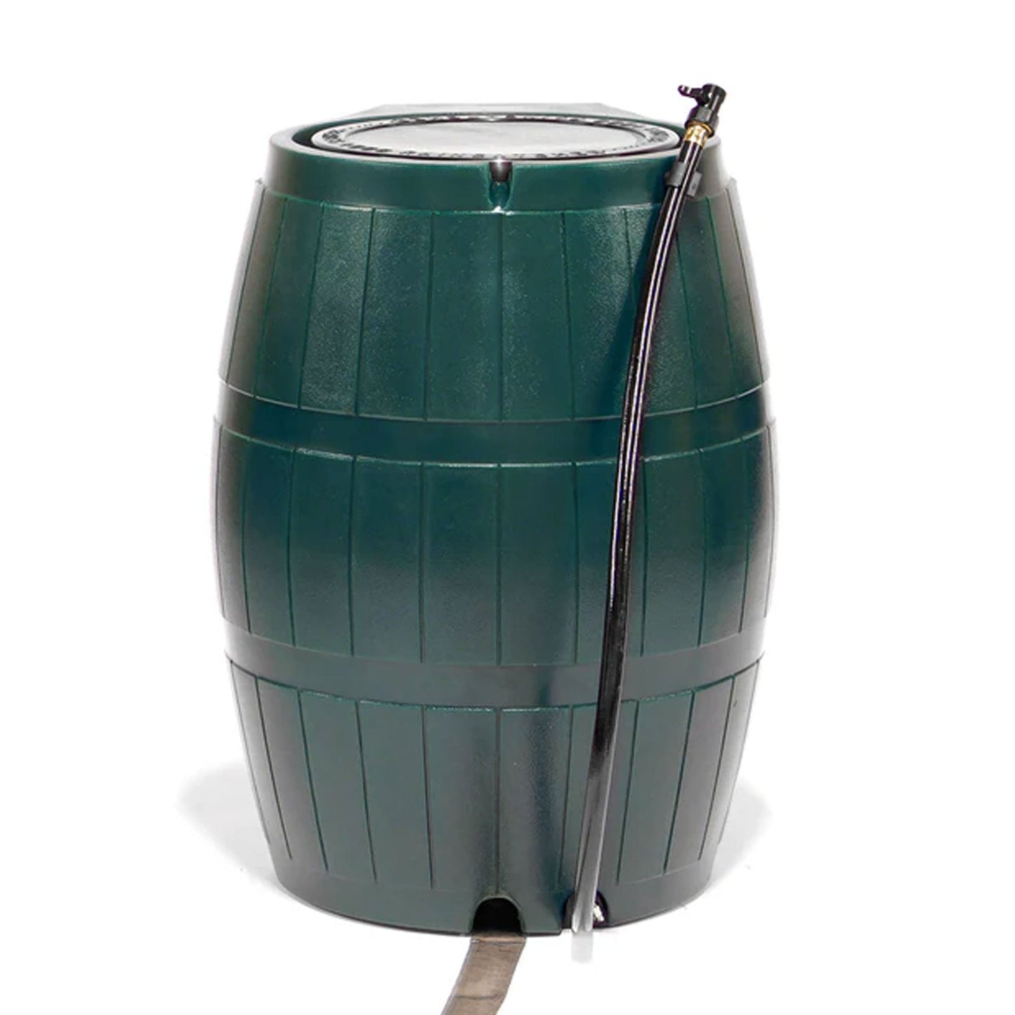 FCMP Outdoor RC4000 50 Gallon Outdoor Rain Water Catcher Barrel Container, Green