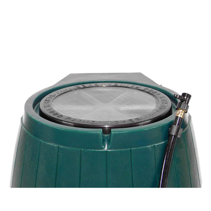 FCMP Outdoor RC4000 50 Gallon Outdoor Rain Water Catcher Barrel Container, Green