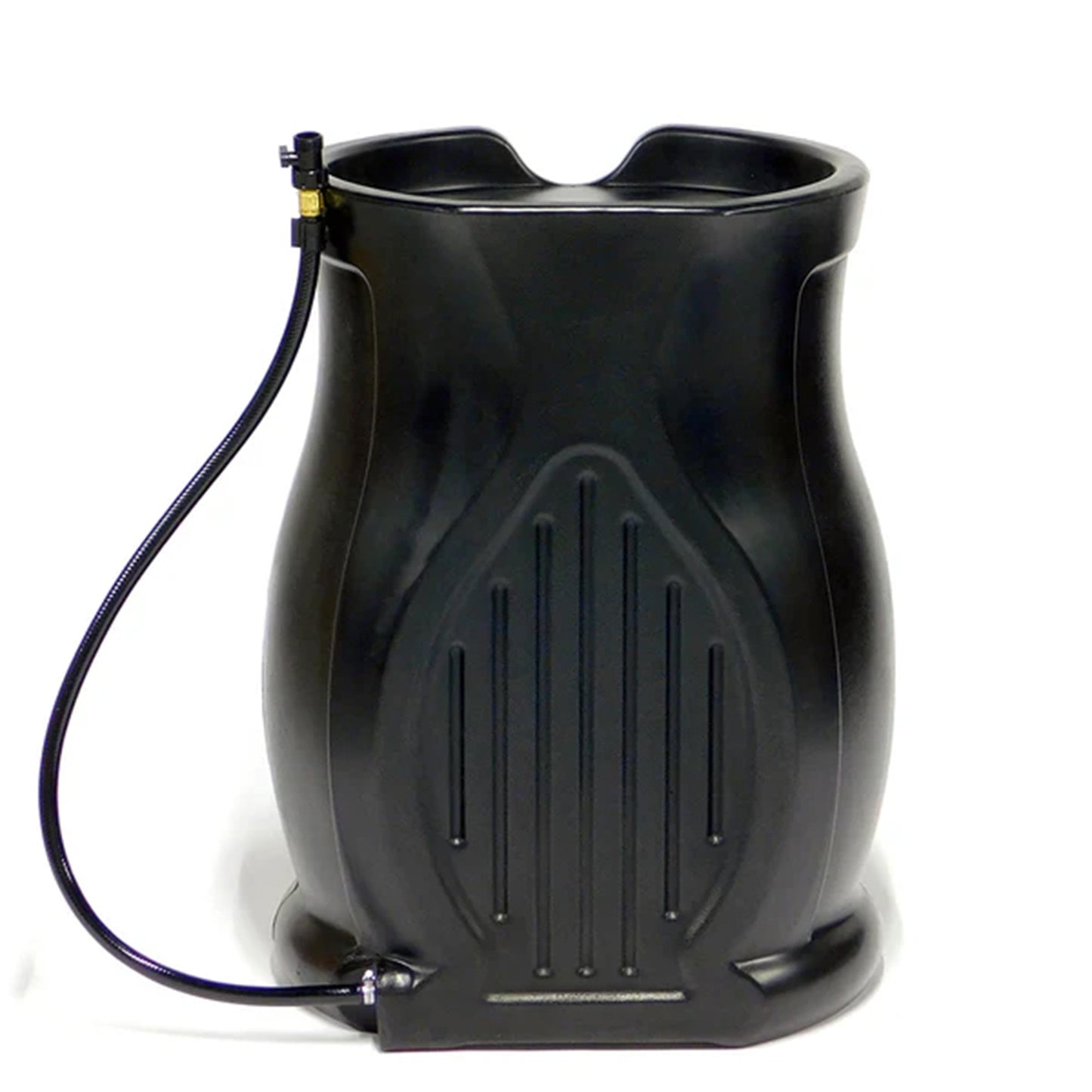 FCMP Outdoor Catalina 45 Gallon Water Catcher Rain Barrel w/ Flat Back, Black