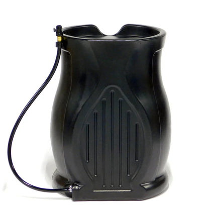 FCMP Outdoor Catalina 45 Gallon Water Catcher Rain Barrel w/ Flat Back, Black