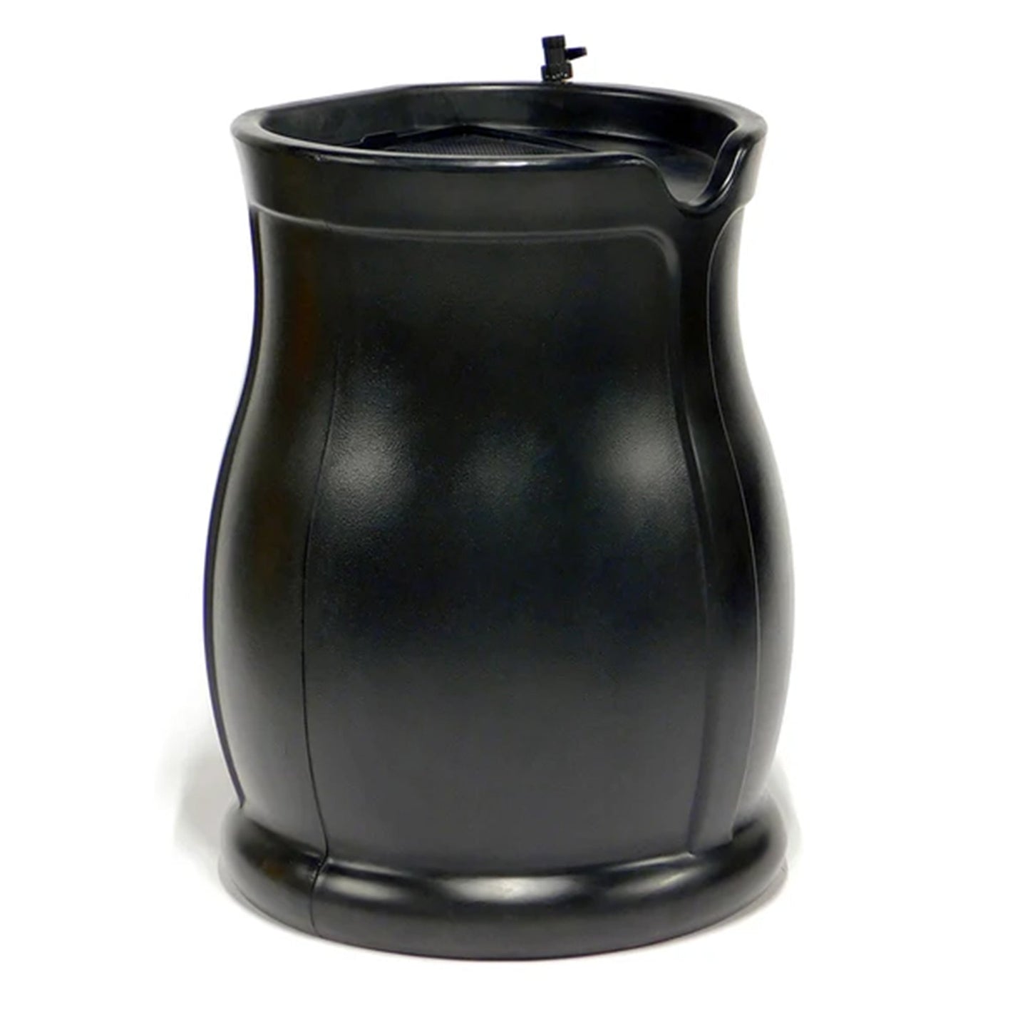 FCMP Outdoor Catalina 45 Gallon Water Catcher Rain Barrel w/ Flat Back, Black