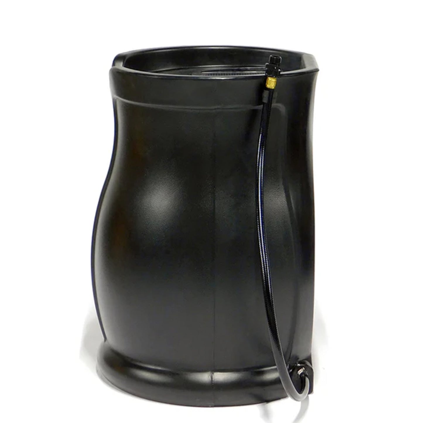 FCMP Outdoor Catalina 45 Gallon Water Catcher Rain Barrel w/ Flat Back, Black
