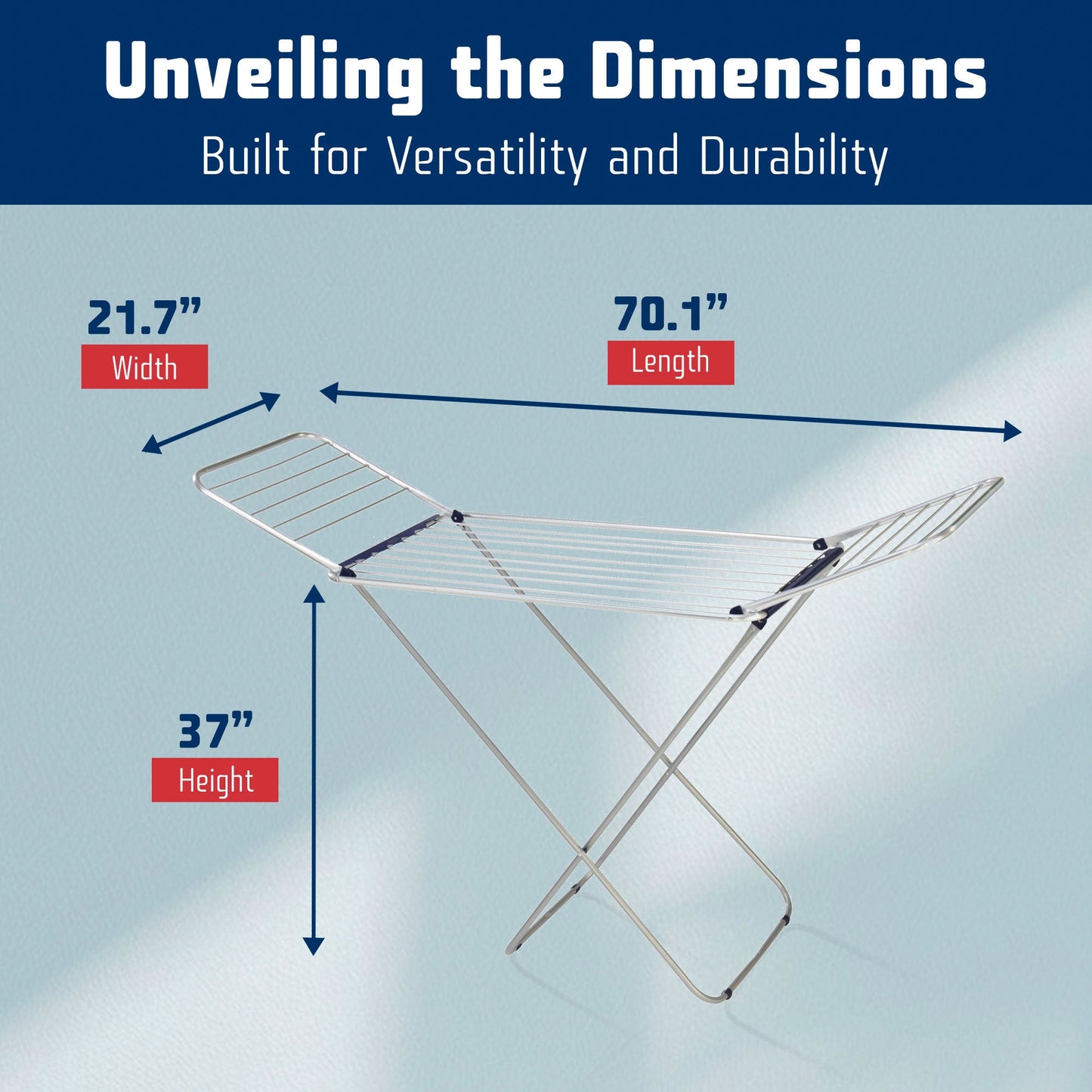 Leifheit Siena 180 Classic Lightweight Foldable Clothes Drying Rack, Silver