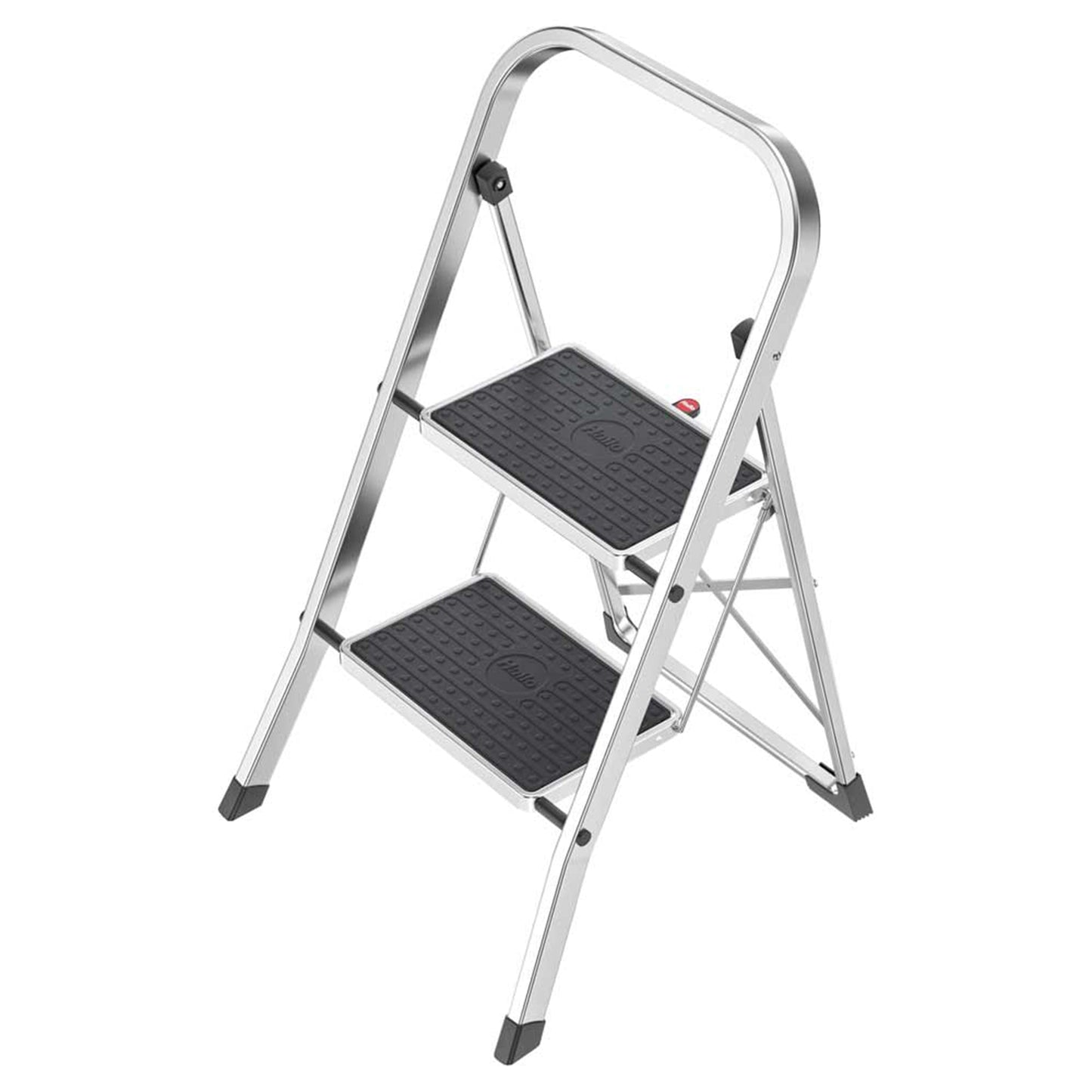 Hailo 2-Tread Household Step Stool, 11.8" Wide Step, 330 lb Capacity, Silver