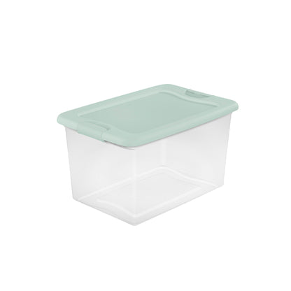 Sterilite 18 Pack 64 Qt Latching Box, Plastic Storage Bin with Lid, Mindful Mint