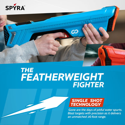 SPYRA Electric Water Blaster, Lightweight Outdoor Squirt Toy Game, SpyraGO, Blue