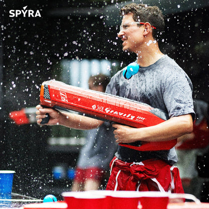 SPYRA Electric Water Bomb Launcher, LED Display & 52 Ft Range, SpyraGravity, Red