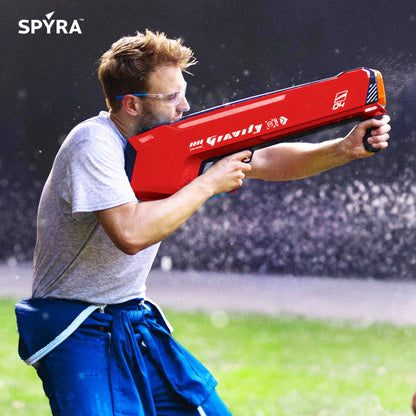 SPYRA Electric Water Bomb Launcher, LED Display & 52 Ft Range, SpyraGravity, Red