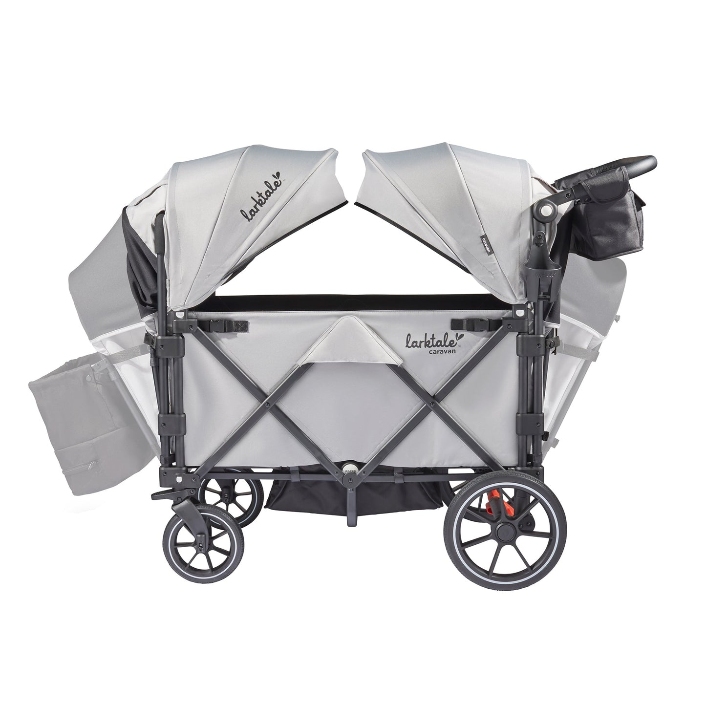 Larktale Caravan Quad Stroller, 4-Seater Wagon, 214 lb Capacity, Avalon Gray