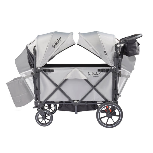 Larktale Caravan Quad Stroller, 4-Seater Wagon, 214 lb Capacity, Avalon Gray